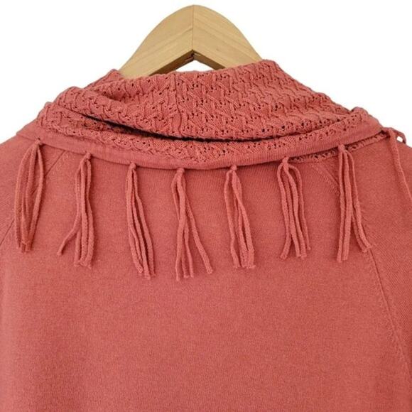 Style & Co Fringed Cowl Neck Sweater Copper Rose Women Petite Large PL Soft Cozy - Picture 7 of 11